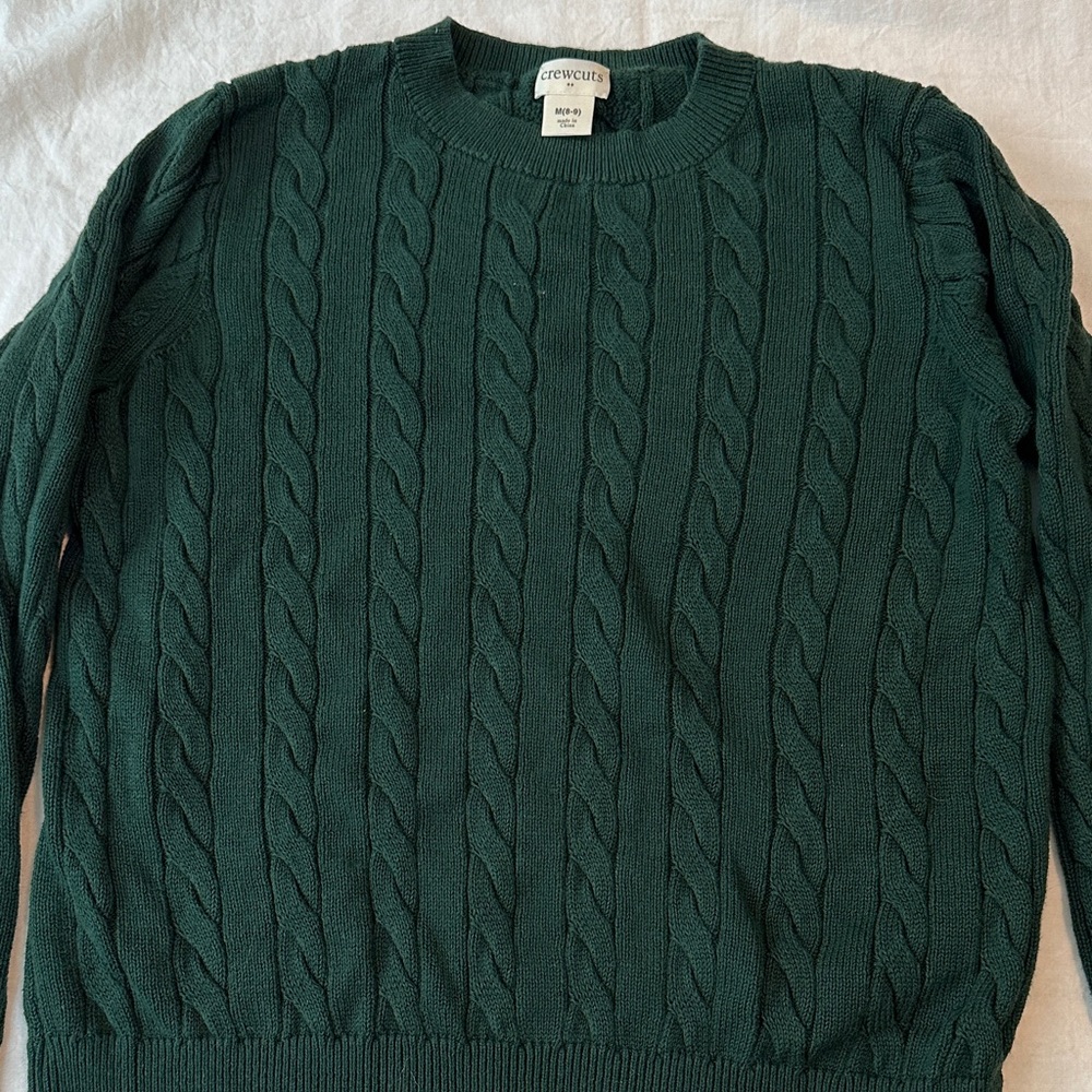 Crewcuts Kid’s Dark Green Cable Knit Sweater